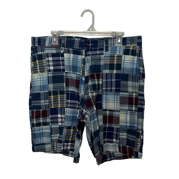 Polo Ralph Lauren Other - Polo Ralph Lauren Shorts Mens 35 Blue Plaid Patchwork Chino Preppy Prospect